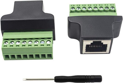 RJ45 Breakout, RJ45 Screw Terminal Adaptor Connector, 2-Pack 8P8C Female Jack to