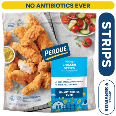 PERDUE CRISPY BREADED CHICKEN BREAST WITH RIB MEAT STRIPS 26 OZ PACK OF 2