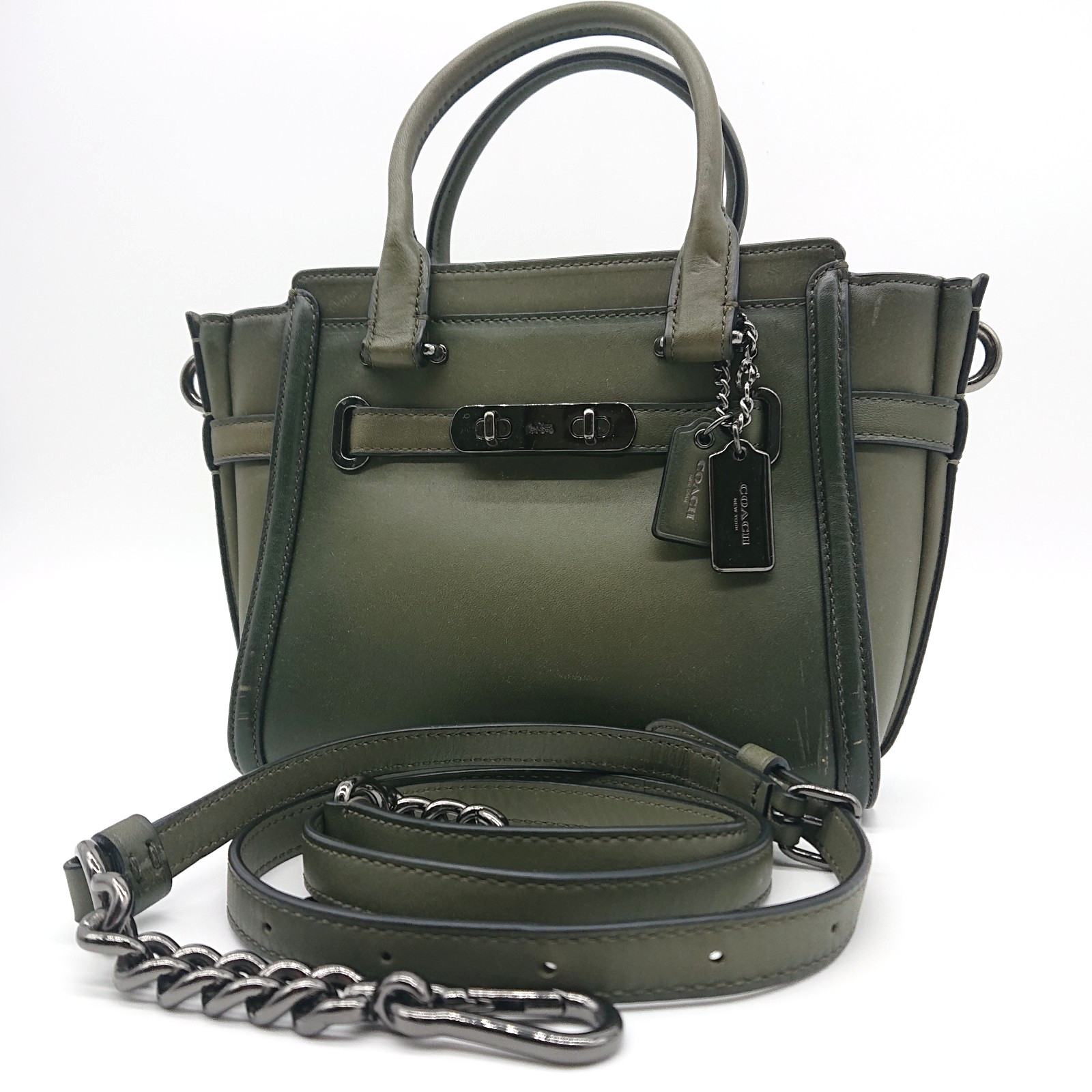 COACH Swagger 20 shoulder bag 2WAY Green G1680-55501 Leather Made