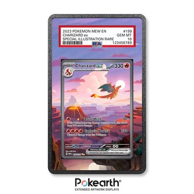 Charizard ex 199/165 - Extended Artwork Case für Grade Cards