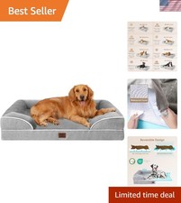 Orthopedic XL Dog Bed 44x32" Waterproof Memory Foam with Bolsters
