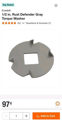 #ad #ad 2 x 25pk EVERBILT 1 2 in 1 2quot; Rust Defender Gray Torque Washer Anti Turn HMP New $19.98