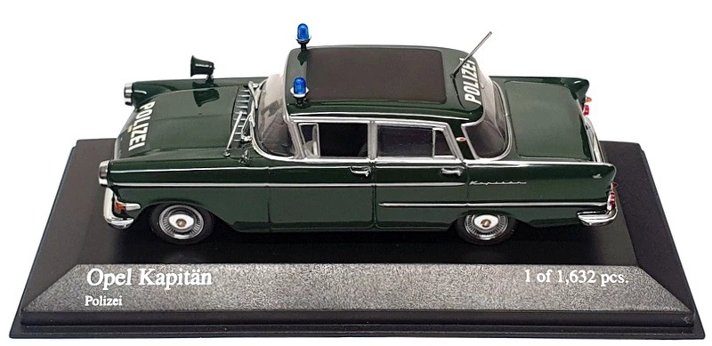 Minichamps 1/43 Scale 430 040090 - 1959 Opel Kapitan Polizei - Green - Image 4 of 4