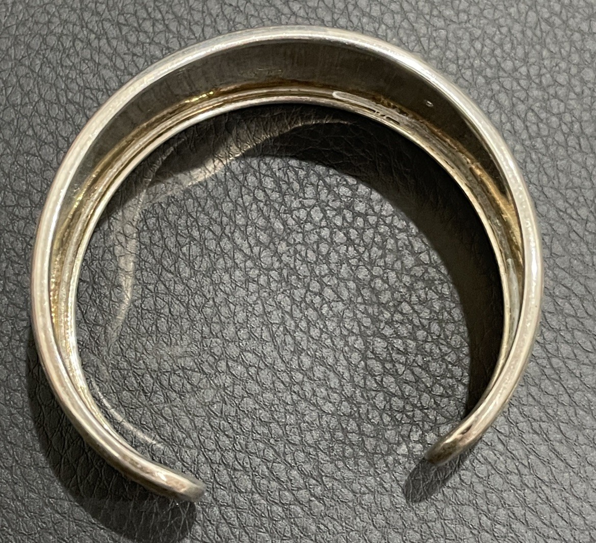 Cuff Bracelet Sterling Silver Solid 18K Gold Flow… - image 5