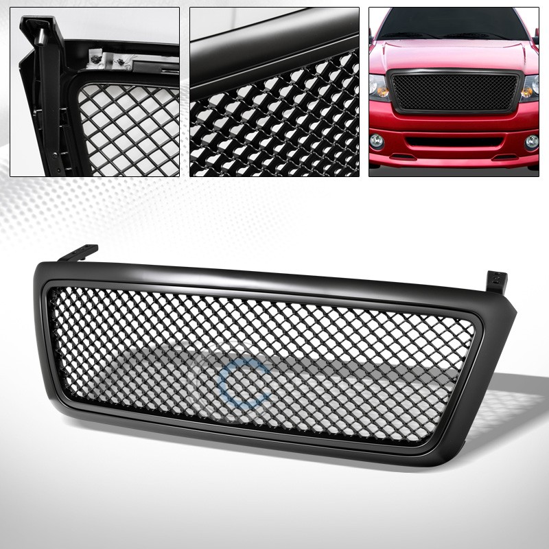2004-2008 Ford F150 Matte Black ABS Mesh Grille Guard for Hood & Bumper
