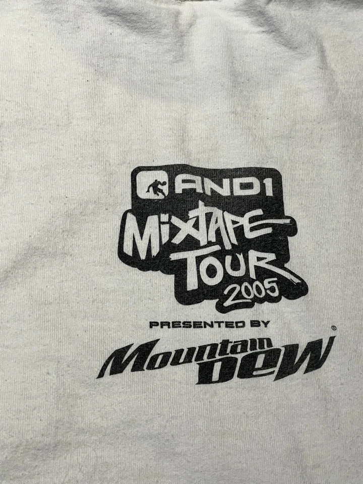 Camiseta De Colección 2005 And1 Rara Para Hombre Grande Blanca Baloncesto Mixtape Tour Hip Hop Foto 4 de 4