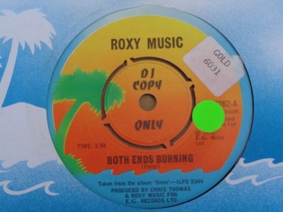 Roxy Music - Both Ends Burning - Island Promo 45
