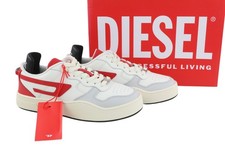 DIESEL Men Sneakers S-Ukiyo Low EU41 Light Cow Leather Lace Up Logo Trainers