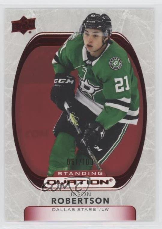 2021-22 Upper Deck Ovation Red Standing Ovation 61/100 Jason Robertson #67