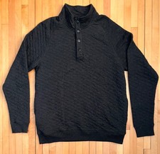 Goodfellow Jacket Men's Quilted Sweatshirt Gray Snap Neck Pullover - Size M