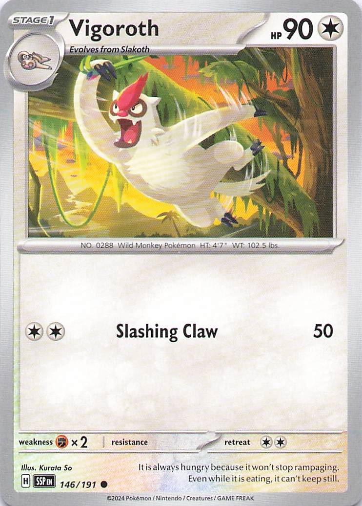 Pokemon Card - Vigoroth - (146/191 - Surging Sparks)