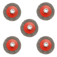 5 Pack 4 Inch Coarse Crimped Wire Wheel Brush for Angle Grinder with 5/8