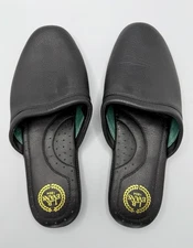 ⭕️ L.B. EVANS ARISTOCRAT SCUFF BLACK LEATHER SLIPPERS MEN’S SIZE 10M