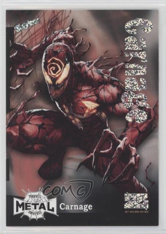 2022 Upper Deck Marvel Metal Universe Spider-Man Z-Force Rave 94/100 Carnage m5i