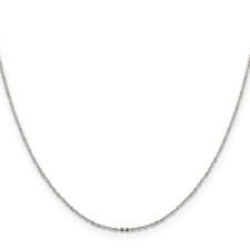 1.15mm Flat Cable Chain Necklace Real 925 Sterling Silver 18 inch Solid
