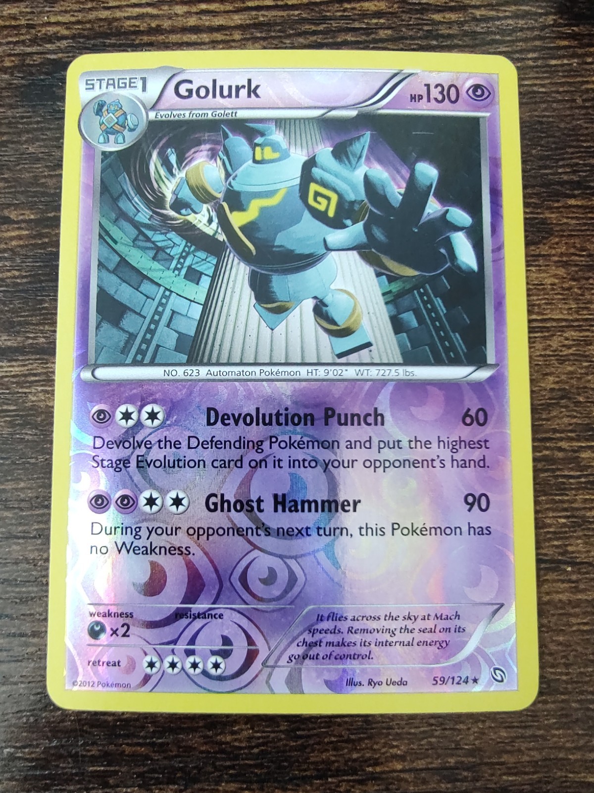 Pokemon Dragons Exalted Golurk 59/124 Reverse Holo Card NM