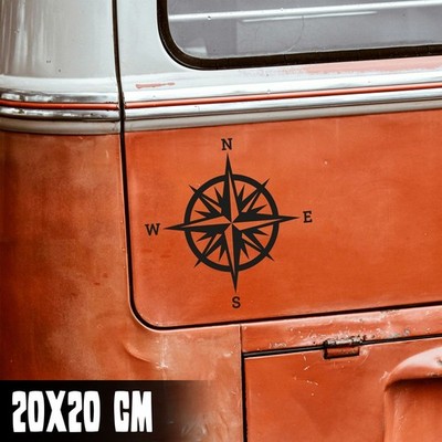 AUTO AUFKLEBER ''KOMPASS'' 20X20CM STICKER CAMPER VAN WANDERN WOHNMOBIL #0354