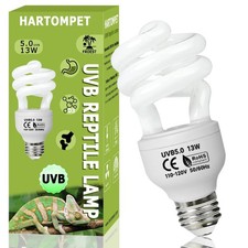 UVB 5.0 Reptile Light 13W, Tropical Terrarium Compact Fluorescent Lamp, Coil ...