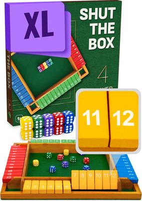 Large Shut the Box Game Wooden for 4 Players - Math Games -Family Games for Kids