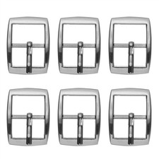 6 Pcs 0.6 Inch Single Prong Buckles Square Center Bar Buckles, Black