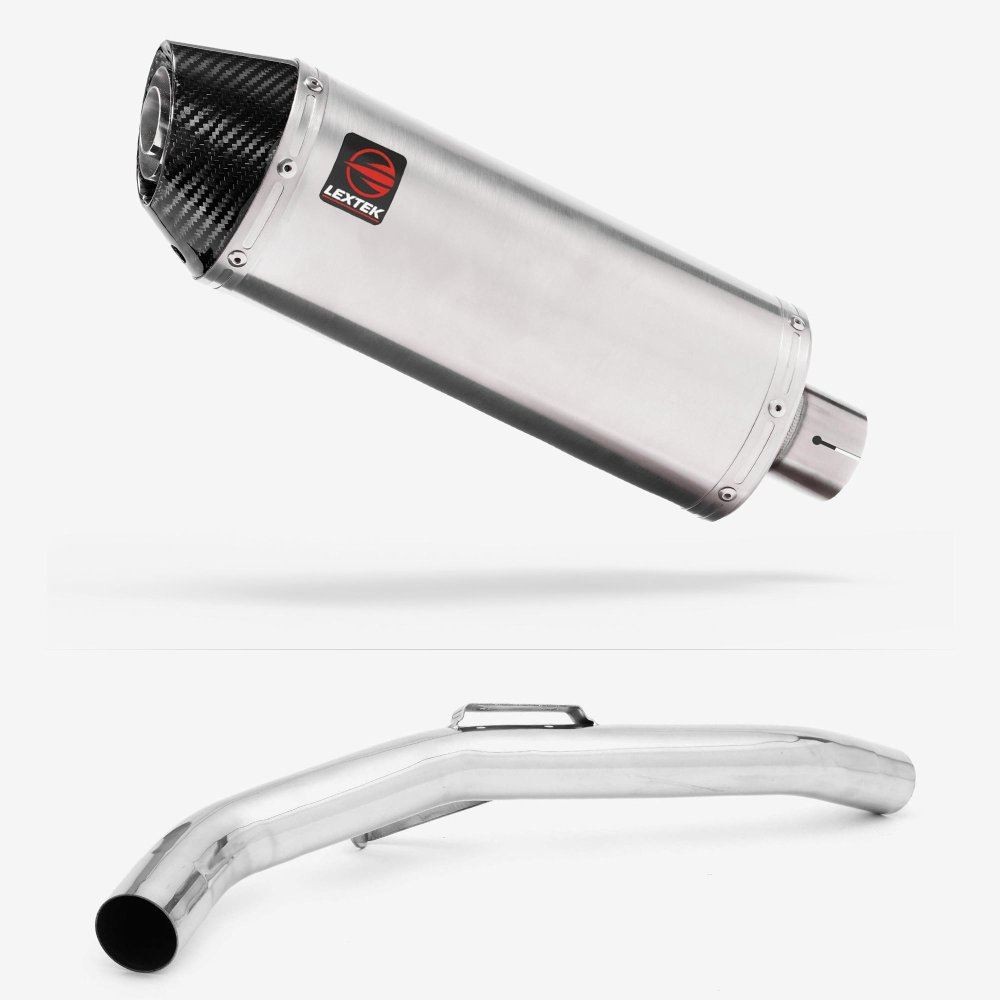 Lextek RP2 Oval Exhaust 300mm with Link Pipe for Triumph Explorer 1200 (12-18)