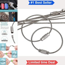 Stainless Steel Wire Keychain Cable Key Ring Loop Holder 20 Pack 4 Inch 80 LB