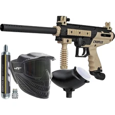 Tippmann Cronus PowerPack .68 Paintball Marker Gun Kit Mask Hopper CO2 & Adapter