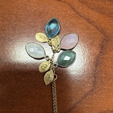 Vintage 1/20 14k Gold Chain Necklace Birthstones Initials 9.5 Long