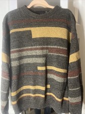 Vintage Bill Blass Mens Geometric Crewneck Sweater XL Made In USA Grandpacore
