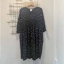 VTG Harvey Celler California Mini Floral Smocked Babydoll Dress Black Women's M