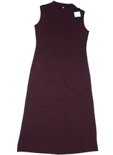 AWAY The Quick Dress XS - S Wine Color MIDI Straight Stretch Pockets
