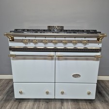 LACANCHE CLUNY 100CM DUAL FUEL RANGE COOKER IN WHITE AND BRASS....