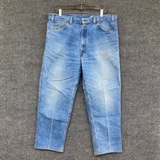 Vintage Levis 540 Relaxed Fit Orange Tab Jeans Made in USA Light Wash 36x29