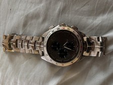 stainless steel TAG Heuer Link chronograph watch with a black dial