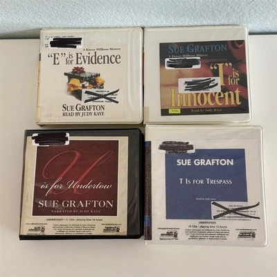 Lot Of 4 Sue Grafton Kinsey Millhone Alphabet Cozy Detective Mystery Audiobooks - Image 1 of 4