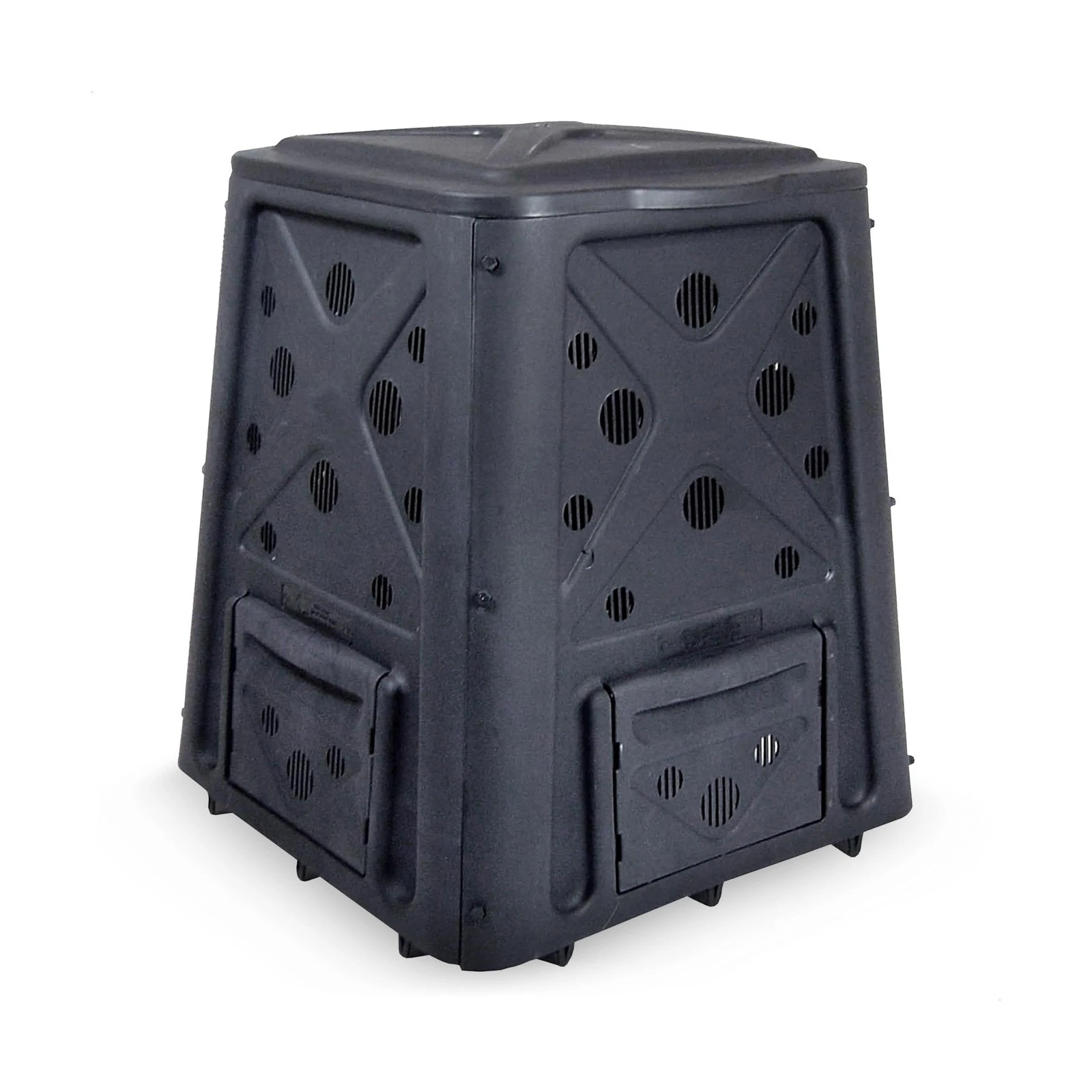 Redmon Outdoor Compost Bin with Lift Off Lid, 4-Door Access & Vent Holes, 65 Gallon - Thumbnail 4