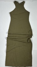 Reformation Women’s Maxi Dress Small Olive Green Racerback Sleeveless Bodycon