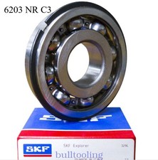 SKF 6203 NR C3 Ball Bearing, Open Type No Seals Snap Ring 17x40x12 mm