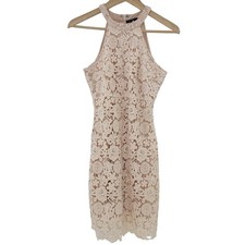 Lulus Love Poem Lace Mini Dress Size Small Blush Pink Formal Event Prom