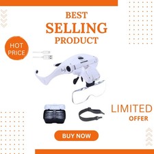 LED Head Magnifier for Crafts  Repair: Rechargeable and Interchangeable Lenses