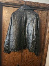 mens leather bomber jacket size m