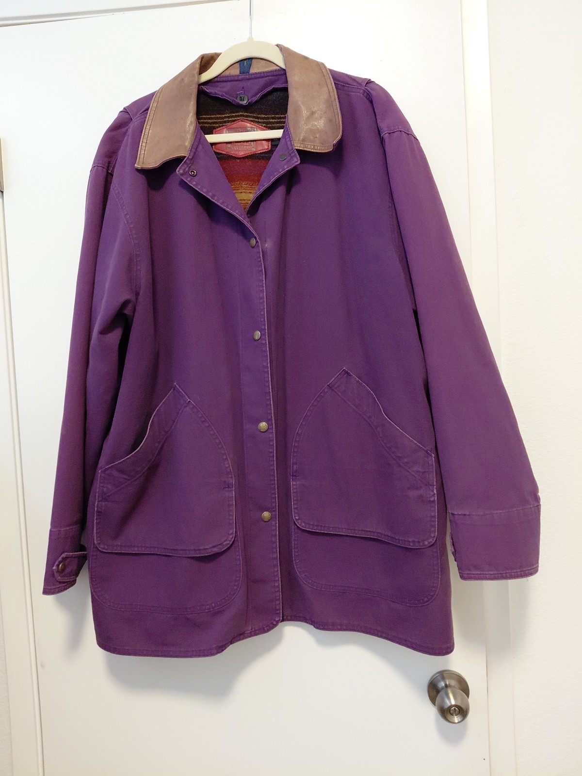 Woolrich Womens Navajo Field Coat Barn Wool  Work Chore Ranch Rare  XL Vintage