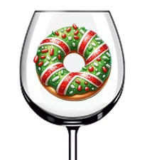 12x Colourful Christmas Donut Vinyl Sticker Decal Tumbler Wine Glass Bottle Van