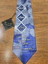 Eagles Wings Faith Hope Love Tie 1 Corinthians 13:13 Religious Silk Preacher