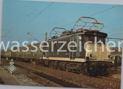 AK/Foto E-Lok Nr. 144 021-3 DB m. Pers.zug N7351 1979 im Bhf. Osterburken (7150)
