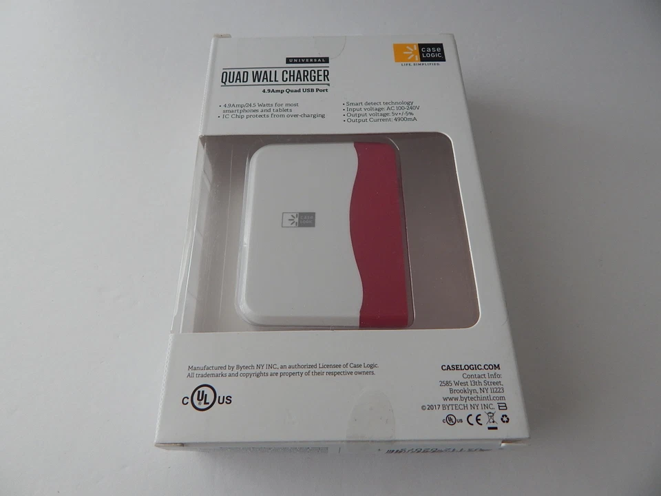 Case Logic Universal Quad Wall Charger 4.9Amp 24.5 Watts New - Image 2 of 4