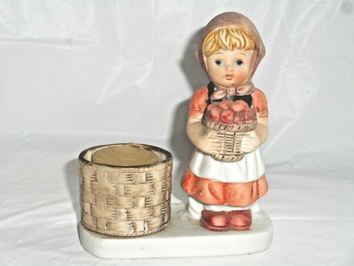 Figurina Wagner & Apel bambina con mele marcata 1980 WA su base Germania - Foto 1 di 12