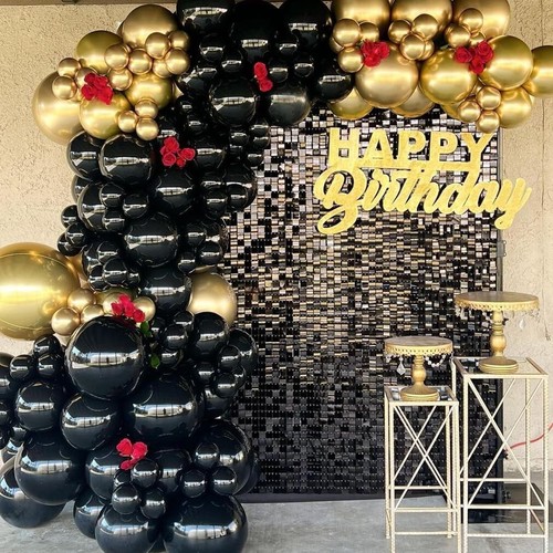 Black Shimmer Wall Backdrop Panels Glitter Wall Decor Sparkly Sequin Backdrop - Picture 2 of 7