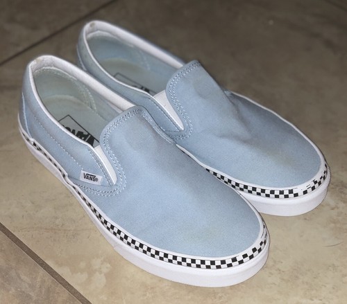 light blue foxing vans
