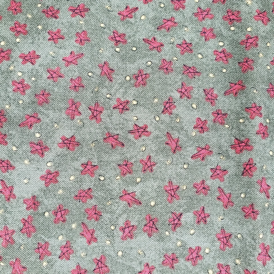 Moda Pieces From My Heart Fabric Green Red Stars Sandy Gervais 1 Yard + 25" x 42 - Image 3 of 4